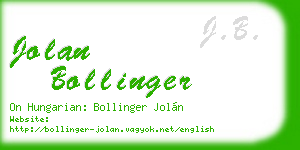 jolan bollinger business card